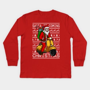 SANTA IS COMING Kids Long Sleeve T-Shirt